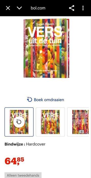 Kookboek van Sarah Raven: Vers uit de tuin beschikbaar voor biedingen