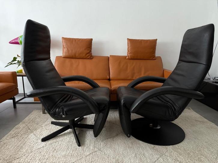 2x Jori Yoga Black Mono-Move, Huis en Inrichting, Fauteuils, Zo goed als nieuw, Leer, Ophalen of Verzenden