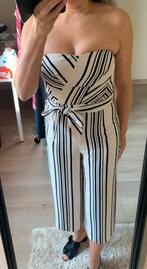 Strapless gestreepte jumpsuit NIEUW, Kleding | Dames, Jumpsuits, Maat 38/40 (M), H&M, Wit, Nieuw