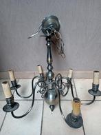 Zilverkleurige koperen luchter met zes armen., Antiek en Kunst, Ophalen