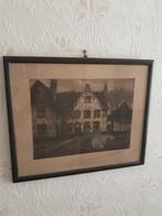 decoratieve zwart wit ets van Louis Clesse, Ophalen, Tekening