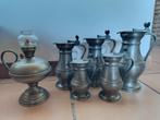 Pots en étain + lampe