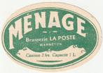 Bieretiket België : La Poste Warneton-Waasten Ménage, Collections, Marques de bière, Enlèvement ou Envoi, Utilisé, Autres types