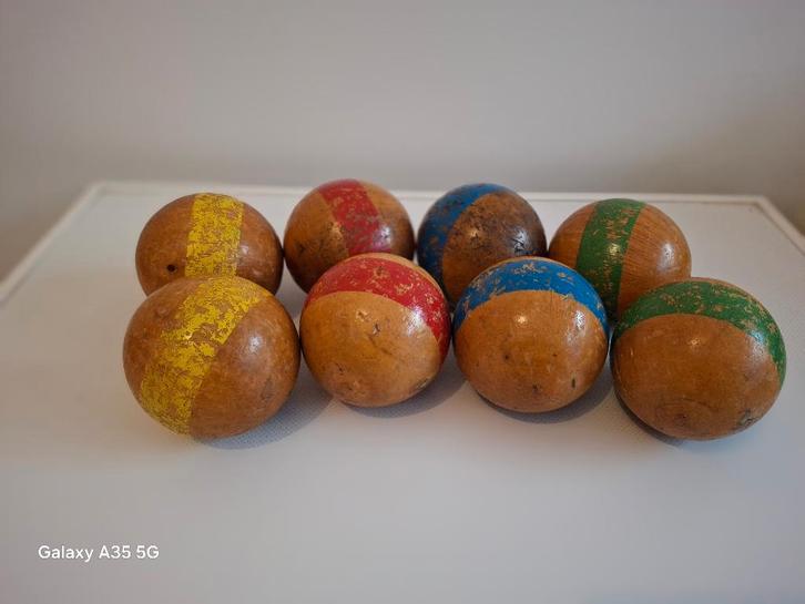 VINTAGE oude houten petanqueballen 1950 1960, Antiek en Kunst, Antiek | Speelgoed, Ophalen of Verzenden