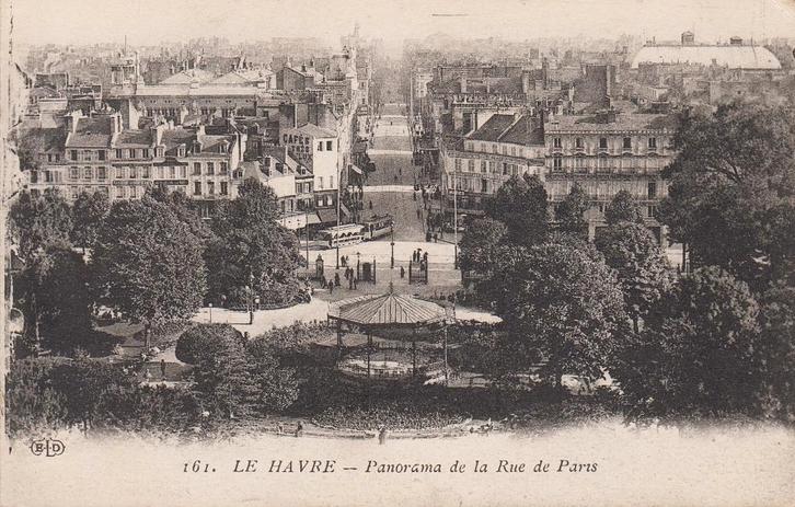 1910 - FRANKRIJK - Le Havre: Panorama de la Rue de Paris, Verzamelen, Postkaarten | Buitenland, Gelopen, Frankrijk, Voor 1920