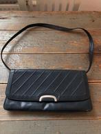 VINTAGE DAMES TAS HANDTAS DONKERBLAUW MOOI IN ORDE, Handtassen en Accessoires, Tassen | Damestassen, Ophalen of Verzenden, Blauw