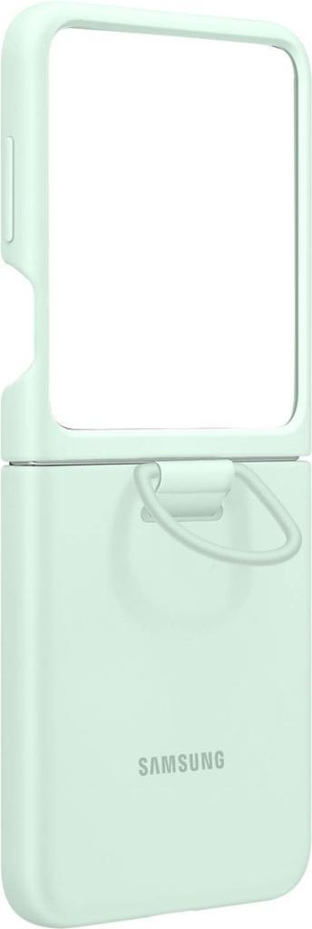 Silicone Case with Ring - Samsung Galaxy Z Flip5 - Groen, Telecommunicatie, Mobiele telefoons | Hoesjes en Screenprotectors | Samsung