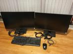 Dual 24 inch gaming monitor setup met logitech speakers., Computers en Software, Monitoren, Ophalen, Zo goed als nieuw, DisplayPort