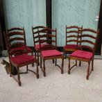 6 chaises de salle à manger en noyer, Enlèvement, Utilisé, Rouge, Bois