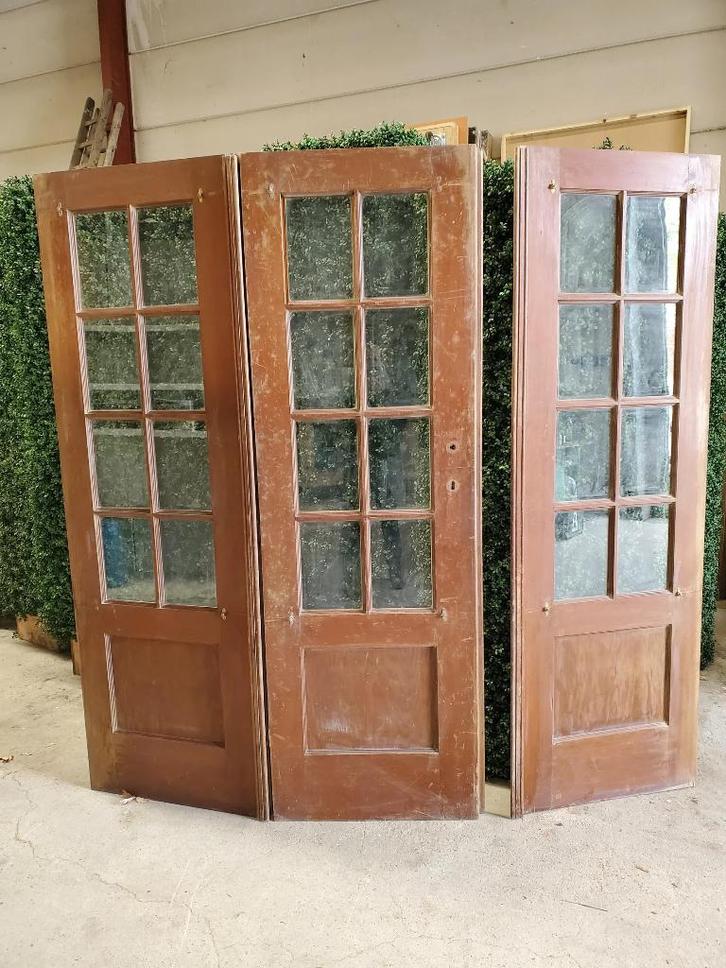 Porte bois moulurée vitrée triple (POT01A-C), Maison & Meubles, Accessoires pour la Maison | Autre, Utilisé, Enlèvement