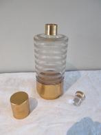 Prachtige oude glazen fles met vergulde decoratie vintage, Antiek en Kunst, Ophalen