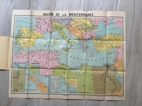 Carte Vintage Bassin de la Méditerranée De Rouck 12 30's, Antiquités & Art, Antiquités | Cartes scolaires, Géographie, Enlèvement ou Envoi