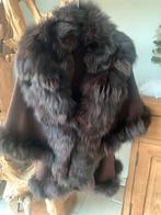 Bruine Cape met pels, Kleding | Dames, Jassen | Winter, Ophalen, Zo goed als nieuw