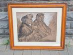 technique mixte signe emile thysebaert, Antiek en Kunst, Ophalen of Verzenden
