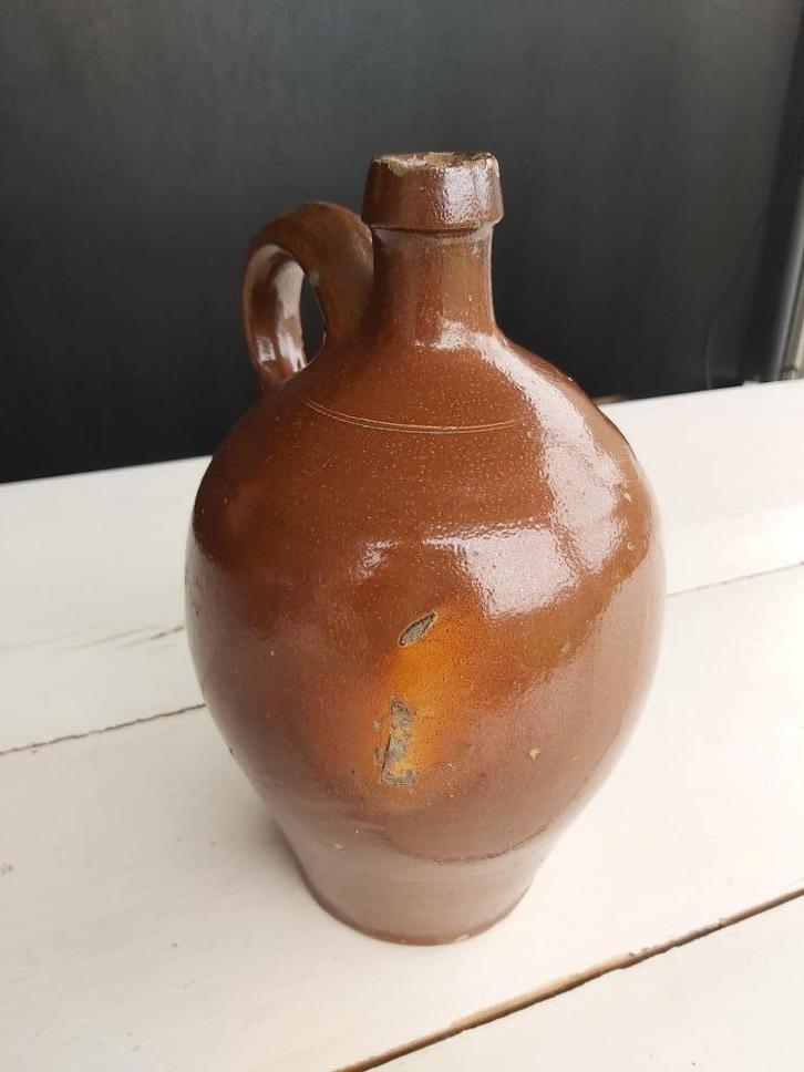 Mooie bruine geglazuurde kruik, Antiek en Kunst, Antiek | Woonaccessoires, Ophalen of Verzenden