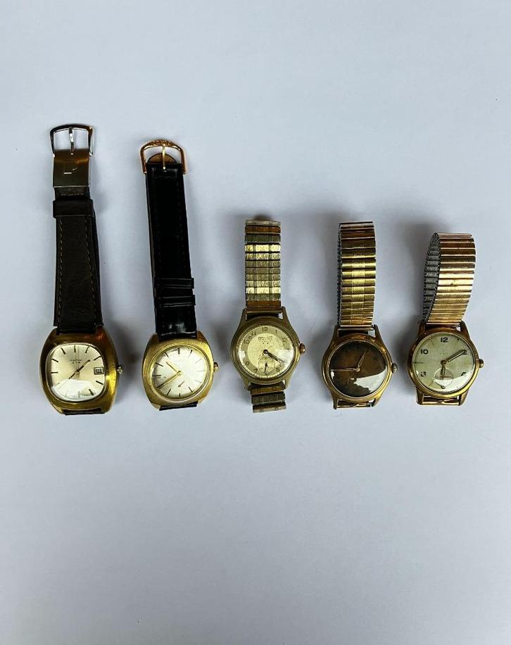 5 Zelfdzame Pontiac herenhorloges, Handtassen en Accessoires, Horloges | Heren, Gebruikt, Polshorloge, Overige merken, Overige materialen