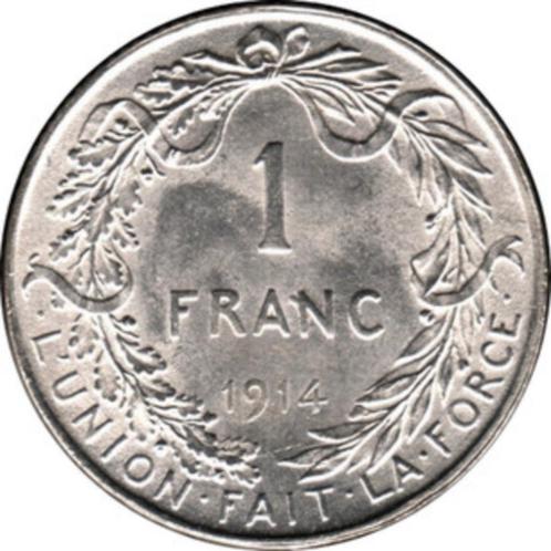 1 Franc Belgique 1914 Albert Ier pièce d'argent, Timbres & Monnaies, Métaux nobles & Lingots, Cuivre, Enlèvement ou Envoi