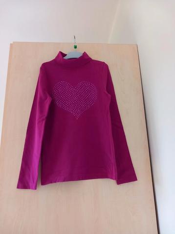 Paarse sous-pull hart steentjes maat 134/140, als nieuw beschikbaar voor biedingen