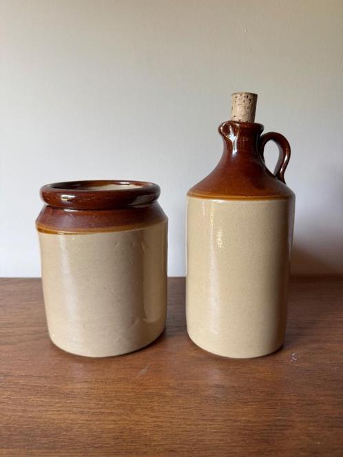 Vintage Pot & Kan (Stoneware) - Pearsons of Chesterfield, Antiek en Kunst, Antiek | Keramiek en Aardewerk, Ophalen