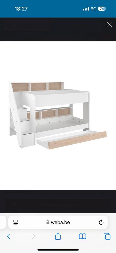 Stapelbed met bedlade, Kinderen en Baby's, Kinderkamer | Bedden, Zo goed als nieuw, Hoogslaper of Stapelbed, Ophalen