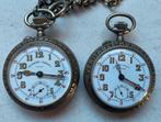 Montre ROSKOPF véritable montre chemin de fer lot de deux, 1900 à 1930, Acier, Omega, Montre de poche