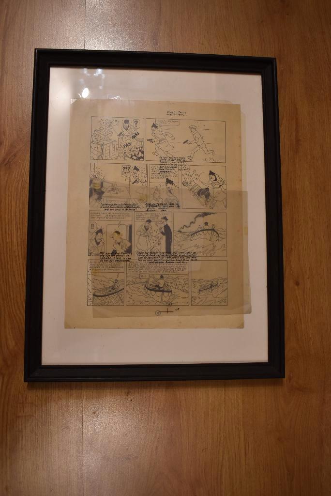 Tintin zwart-wit pagina met laag in het Nederlands, Boeken, Stripverhalen, Zo goed als nieuw, Eén stripboek, Verzenden