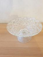 Vintage glazen coupe op poot, h 16, dia 28cm, goede staat, Huis en Inrichting, Ophalen, Zo goed als nieuw