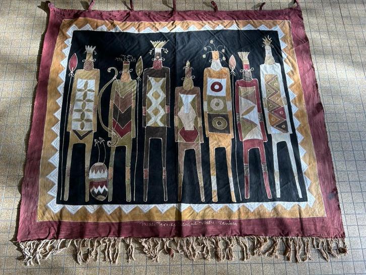 Handgemaakte batikmuurschildering. Zambia., Antiek en Kunst, Kunst | Schilderijen | Modern, Ophalen