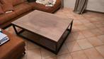 salon tafel massief hout stalen onderstel, Ophalen, 100 tot 150 cm, 50 tot 100 cm, Zo goed als nieuw