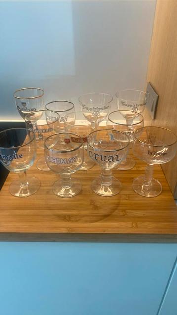 Lot  11 verschillende  trappistenglazen Westmalle, Chimay... beschikbaar voor biedingen