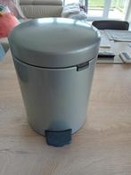 Poubelle à pédale Brabantia newIcon metallic grey 5L, Minder dan 50 cm, Met pedaal, Minder dan 10 liter, Metaal