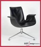 Walter Knoll FK 6726 Lounge Chair Zwart Leder (voorraad:7), Comme neuf, Enlèvement