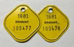 Plaque vélo 1981 Brabant / suite, Ophalen of Verzenden
