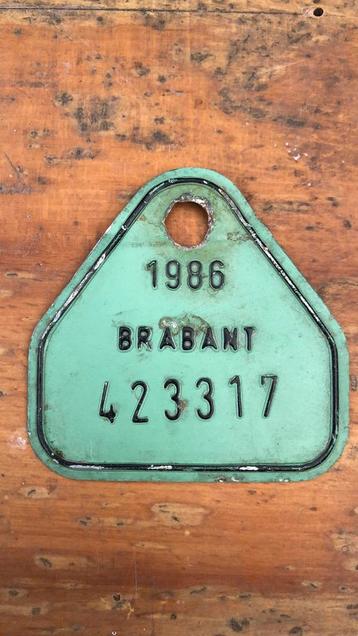 Fietsplaat 1986 beschikbaar voor biedingen