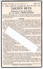 Weggevoerde  Seys Lucien. ° Eernegem 1922 † Maagdenburg 1944, Verzamelen, Ophalen of Verzenden, Bidprentje