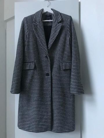 Geruite wollen lange jas maat S beschikbaar voor biedingen