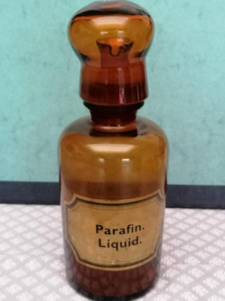 Zeldzame apotheekfles uitneembare tuit bolvormige glazen dop, Antiek en Kunst, Curiosa en Brocante, Ophalen of Verzenden