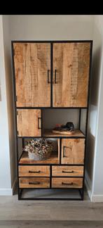 Mangohouten kast, Huis en Inrichting, Ophalen, 50 tot 100 cm, Zo goed als nieuw, Industrieel
