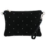 Sac à main chic noir à strass en nubuck, Verzenden, Nieuw, Zwart, Handtas