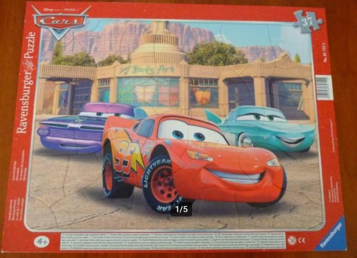 2 CARS ravensburg puzzels (37st) + posters, Kinderen en Baby's, Speelgoed | Kinderpuzzels, Zo goed als nieuw, Ophalen of Verzenden