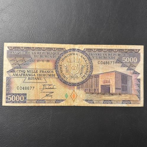 Burundi - 5.000 frank 1989 - P 32c - F+ - 273, Postzegels en Munten, Bankbiljetten | Afrika, Los biljet, Burundi, Ophalen of Verzenden
