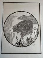 D. AUGUSTIJN : grote pentekening, Antiek en Kunst, Kunst | Tekeningen en Fotografie, Ophalen