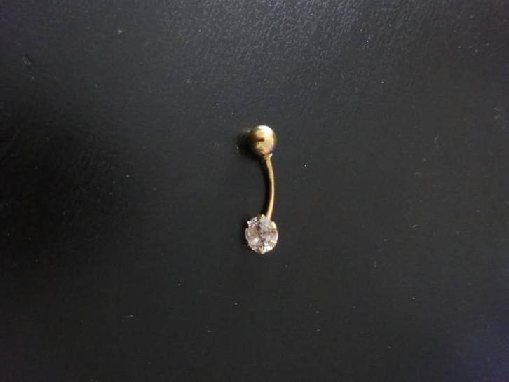 Piercing nombril en or 18 carat, Handtassen en Accessoires, Piercings, Zo goed als nieuw, Navelpiercing, Goud, Ophalen