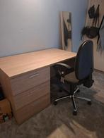 Bureau 3 tiroirs couleur chêne, Enlèvement, Bureau
