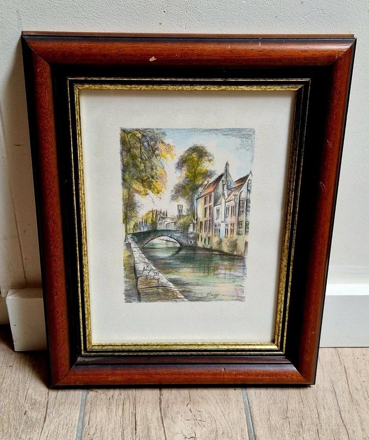 Johny De Witte (1992) - Brugge, de Meebrug, Antiek en Kunst, Kunst | Etsen en Gravures, Ophalen of Verzenden