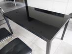 Tafel zwart glas 150x90, Huis en Inrichting, Tafels | Eettafels, Ophalen, Zo goed als nieuw, Glas