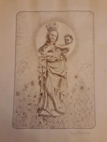 Religieuze tekening in Oost-Indische inkt beschikbaar voor biedingen