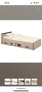 Bed “NASHVILLE” 90x200 in prachtige eikenkleur, Huis en Inrichting, Slaapkamer | Bedden, Ophalen, Zo goed als nieuw, Zwart