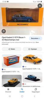 Gezocht: blauwe opel kadett d 1979 maxichamps 1:43, Hobby en Vrije tijd, Nieuw, Ophalen of Verzenden, MiniChamps, Auto