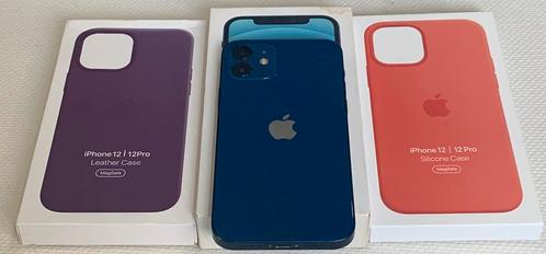 Iphone 12 blauw 128GB met doos en 2 hoesjes, Telecommunicatie, Mobiele telefoons | Apple iPhone, Zo goed als nieuw, 128 GB, Zonder abonnement